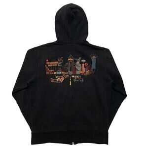 Billionaire Boys Club Casino Black Graphic Embroidered Full Zip Hoodie L